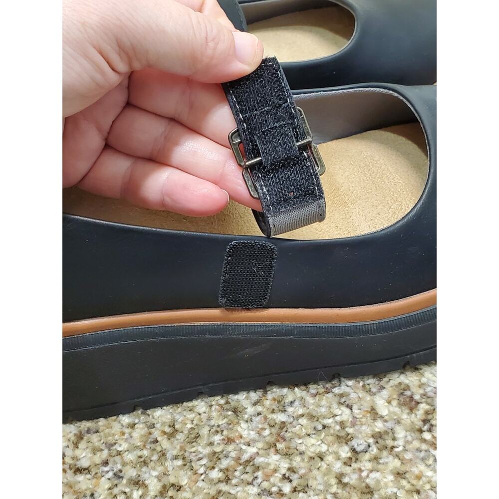 Dr Scholls Mary Jane Platform Shoes Women 7 Black Comfort Chunky Lug Sole Casual - Picture 5 of 8